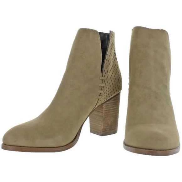 Steve Madden Taupe Suede Perforated Booties - Picture 5 of 5
